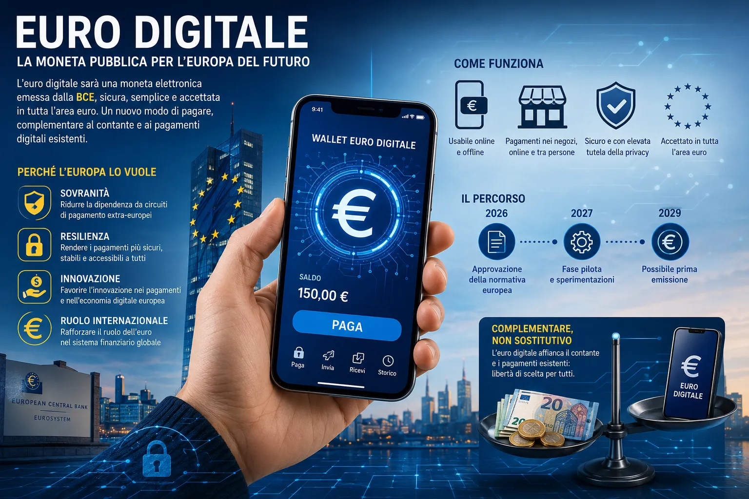 Scopri di più sull'articolo Euro digitale: la nuova moneta della BCE che può cambiare pagamenti, banche e sovranità finanziaria europea