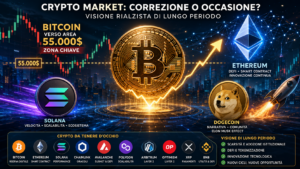 Scopri di più sull'articolo Bitcoin verso 55.000 dollari? Il mercato crypto corregge, ma la visione di lungo periodo resta rialzista